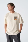 fame-stoned  Vincent Van Gogh Baskılı, Nakışlı Unisex %100 Pamuk Ekru T-shirt - 2