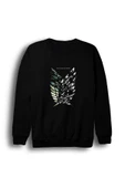 fame-stoned  Erkek Bisiklet Yaka Sweatshirt  Attack On Titan Anime Baskılı - 1