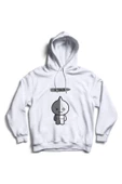 fame-stoned  Unisex Beyaz Baskılı Kapüşonlu Sweatshirt - 1
