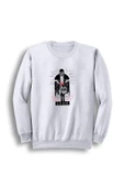 fame-stoned  Erkek Beyaz Leon Sevginin Gücü Baskılı Bisiklet Yaka Sweatshirt - 1