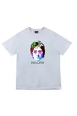 fame-stoned  The Beatles Baskılı Unisex %100 Pamuk Beyaz T-shirt thumbnail 1