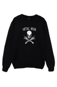 fame-stoned  Metal Head Baskılı Sweatshirt - 1