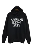 fame-stoned  Unisex Siyah American Horror Story Baskılı Sweatshirt - 1