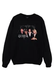 fame-stoned  Erkek Siyah Queen Sweatshirt - 1
