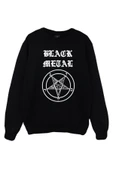 fame-stoned  Pentagram Black Metal Baskılı Sweatshirt - 1