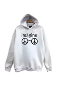 fame-stoned  John Lennon Baskılı Kapüşonlu Sweatshirt - 1