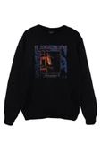 fame-stoned  Haggard Baskılı Unisex %100 Pamuk Siyah Bisiklet Yaka Sweatshirt - 1