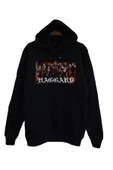 fame-stoned  Haggard Baskılı Unisex %100 Pamuk Siyah Kapüşonlu Sweatshirt - 1