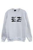 fame-stoned  Köpek Balığı Shark Baskılı Sweatshirt - 1