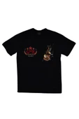 fame-stoned  Unisex Siyah Baskılı Büyük Beden T-Shirt - 1