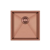 Crauf Stella 4444 PVD Bakır 40x40 El Yapımı Paslanmaz Çelik Mutfak Eviyesi - 1