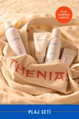 ATHENİAS Plaj Güneş Koruma Seti Vücut Güneş Sütü + Yüz Güneş Kremi + After Sun +Onarıcı Balm+Çanta - 1