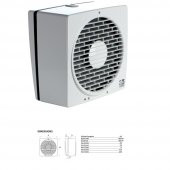 Vortice Vario 230/9 & CR5N Hız Anahtarı Yanında Duvara Cama Kolay Montaj Otomatik Panjur Manuel Geri Dönüşümlü Tasarruflu Fan AGMair Agm Havalandırma Fanı - 5