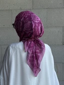 Pamuklu Soft Roza Desen Eşarp-Lilyum Pembe - 2