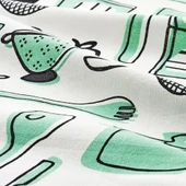 IKEA Rınnıg Mutfak Kurulama Bezi 4 Adet Beyaz Yeşil Desenli 45x60 Cm %100 Pamuk - 4