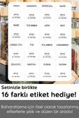 12’li Bambu Kapaklı Kare Formlu Cam Baharatlık Seti 120ml 16 Adet Etiket Hediye - 4