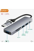 AİRSKY HC13FL 5 İN 1 USB TYPE-C 2 İN 1 ÇEVİRİCİ - 1