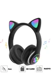 Led Işıklı Stn28 Kedi Kulak Bluetooth Wireless Kulaklık Kedi Kulak Sevimli Kablosuz - 1