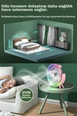 Bilişim Burada 3 Hız Ayarlı Ledli Dönebilen Sessiz Şarjlı Ayaklı Masa Fanı - 4