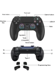 Ps4/pro/slim/pc Uyumlu Kablosuz Oyun Kumandası | Çift Titreşimli | 6 Eksenli Jiro Sensör | Touchpad - 3