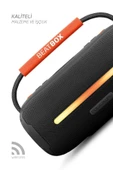 BeatBox Siyah Led Işıklı Dayanıklı Ses Bombası Usb Sd Aux FM Radyo Bluetooh Hoparlör - 2