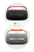 BeatBox Siyah Led Işıklı Dayanıklı Ses Bombası Usb Sd Aux FM Radyo Bluetooh Hoparlör - 4
