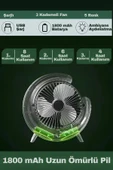Bilişim Burada 3 Hız Ayarlı Ledli Dönebilen Sessiz Şarjlı Ayaklı Masa Fanı - 2