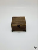 Doğal Ahşap Yakma Takı Kutusu Ahşap Saklama Kutusu(BEYAZ ÇAM)(BOY:12cm EN:12cm Yük:8cm) BOY:12cm EN:12cm YÜK:8cm - 4