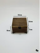 Doğal Ahşap Yakma Takı Kutusu Ahşap Saklama Kutusu(BEYAZ ÇAM)(BOY:12cm EN:12cm Yük:8cm) BOY:12cm EN:12cm YÜK:8cm - 5