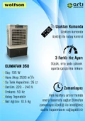 Wolfson Climafan 350 Uzaktan Kumandalı Hava Soğutucu - 2