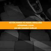 Beylini Oto Paspas Halı Kaymaz Taban Yıkanabilir Silinebilir Universal Tüm Araç ve Modellere Uyumlu Lüks Siyah Lateks Taban 4 Parça Siyah - 3