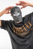 Sekizbiraltı Yıkamalı Nirvana Sırt Baskılı Unisex Oversize Tshirt - 1