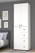 Bükreş No.2 Askılı 4 Çekmeceli 3 Raflı Genç Odası Dolabı - 1