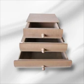 Ahşap-boyanabilir-3 çekmeceli kitap kutusu - 2