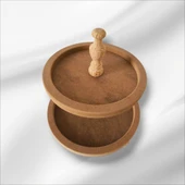 Ahşap boyanabilir iki katlı sunumluk - 5