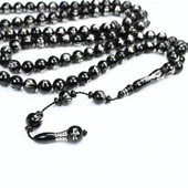 Oltu Taşı ALLAH MUHAMMET Arapça İşlemeli  Namaz Tespihi thumbnail 1