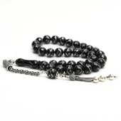 Oltu Taşı Küre Tek Zikzak Dörtlü Baklava İşlemeli Tespih thumbnail 1