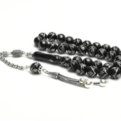 Oltu Taşı Küre  Model Tek  Zikzak Dokuzlu Baklava İşlemeli Tespih thumbnail 1