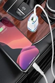 40w Araba Çakmaklık Hızlı Şarj Type-c Ve Usb Çıkışlı PD Şarj Aleti Işıklı Apple Android Tam Uyumlu - 5