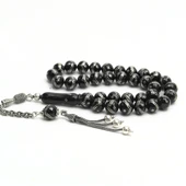 Oltu Taşı Küre  Model Çift Zikzak Dörtlü İşlemeli Tespih thumbnail 1