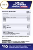 Nutraxin Multivitamin Mineral Powder 300 Gr - 3