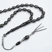 Oltu Taşı Beyzi Model Nokta Çeşmi Bülbül İşlemeli Tespih thumbnail 1