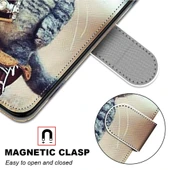 Samsung Galaxy A21 PU Deri Kılıf - Çizgili Desen - Ayakkabı Kedisi - 6