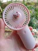 Brokoli Home Şarjli Mini El Fanı Masa Fanı Soğutucu Masa Üstü Vantilatör Usb Pembe - 1