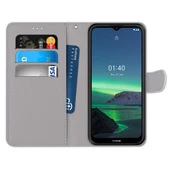 Nokia 1.4 PU Deri Kılıf - Kaplan Desenli - Yatay Flip - Kart Yuvalı ve Cüzdanlı - 4