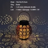 Greentech Güneş Enerjili Dekoratif Led Fener / Askılı Bahçe Feneri / Bahçe Dekorasyon Feneri / GT-SL25G - 6