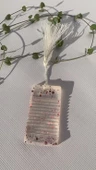 Şeffaf Epoksi Üzerine Pembe Glitter Süslemeli Dikdörtgen Şekilli Kitap Defter Ayracı El Yapımı - 4