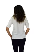 Kadın Yarım Kol V Yaka Yaka Sırt Detaylı Triko Tişöt 12835 BGL-ST04657 - 9
