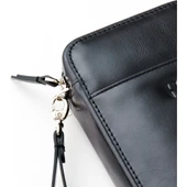 Carlye Hakiki Deri Siyah Uniseks Ön Cepli Bileklikli Fermuarlı Rfid Korumalı Çanta thumbnail 2