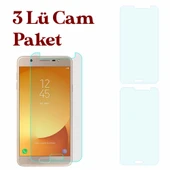 Samsung Galaxy J7 Max Uyumlu Temperli Kırılmaz Cam Ekran Koruyucu 3 lü Set thumbnail 1